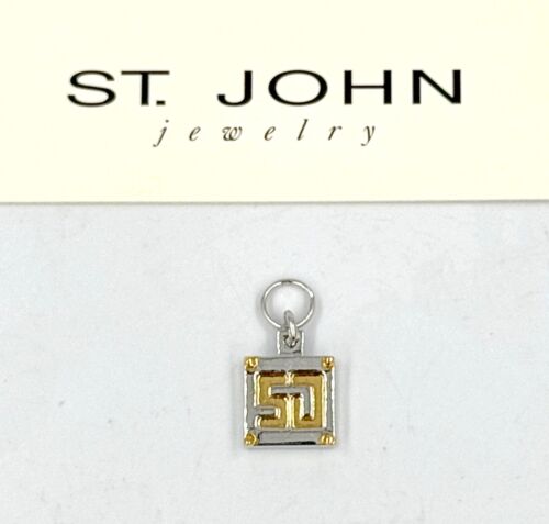 NEW ST. JOHN KNITS Zipper Pull Slider Puller Replacement Silver Gold Charm Logo