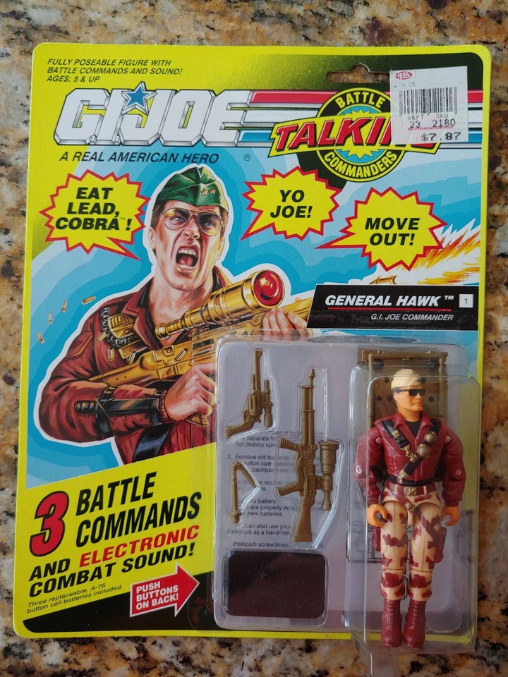 GI JOE 1991 Battle Talking Commanders General Hawk sin usar, en caja por Hasbro Foto 4 de 4