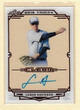 LOGAN DAVIDSON 2019 TRINITY BASEBALL CLEAR ROOKIE AUTO CARD CA-LD1