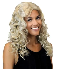 Adult Lolita Blonde Wavy Curly Passion Wig Halloween Cosplay Party Hair HW-1968A
