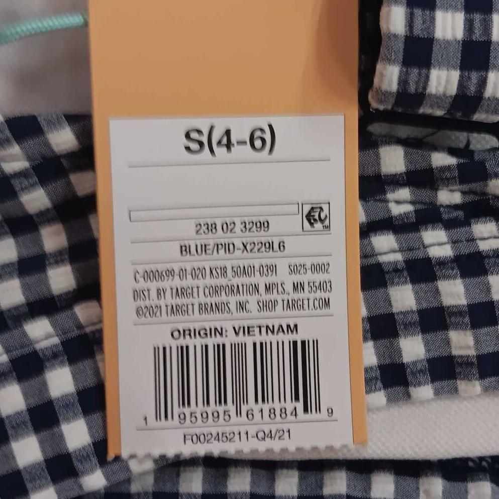 Women's Small Gingham Textured Bralette Bikini Top - Kona Sol Navy