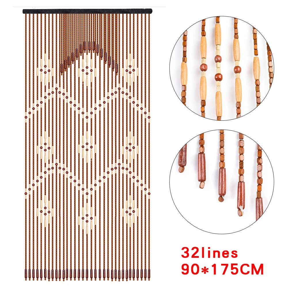 32 Lines Porch Partition Curtain Wooden Beads Curtain Living Room Curtain Coffee