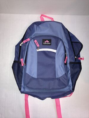 Blue and Pink Trailmaker Equipment 19 Inch Multi Pocket Backpack Unisex Colorway