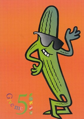 Postkarte Gib mir 5 Obst & Gemüse Kühle Gurke Werbung Gesunde Ernährung / Gesundheit