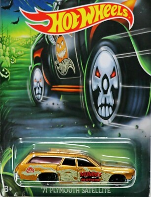 Hot Wheels '71 Plymouth Satellite Gold ,3 / 8 Happy Halloween