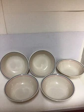 Corelle COLONIAL Soup Cereal Bowl 6 1/4" Blue & Pink Bands X5 available Retired