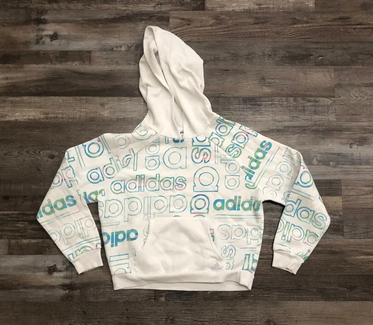 Girls white store adidas hoodie