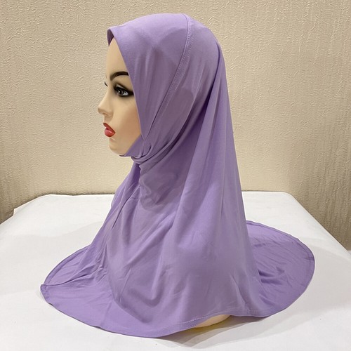 Girls Child Plain Color Muslim Hijab Islamic Headscarf fit for 5-9 Years Kids - Picture 24 of 33