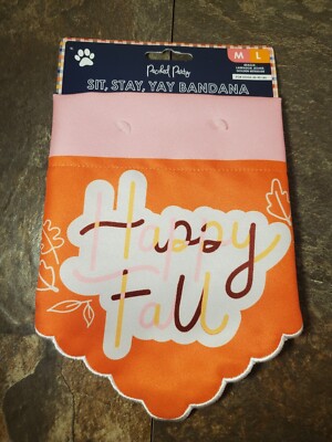 Packed Party Dog Bandana Medium/Large Over Collar Happy Pink/Orange