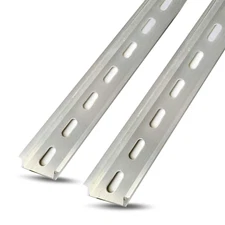 2 Piece DIN Rail Slotted for Hardware Components Mounting, Aluminum Din Rails