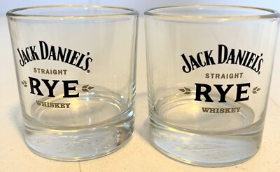 Jack Daniels Straight Rye Whiskey Rocks Glasses Set of 2