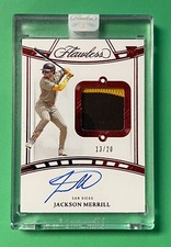 2024 PANINI FLAWLESS JACKSON MERRILL AUTO JERSEY PATCH RUBY 13/20 RC PADRES