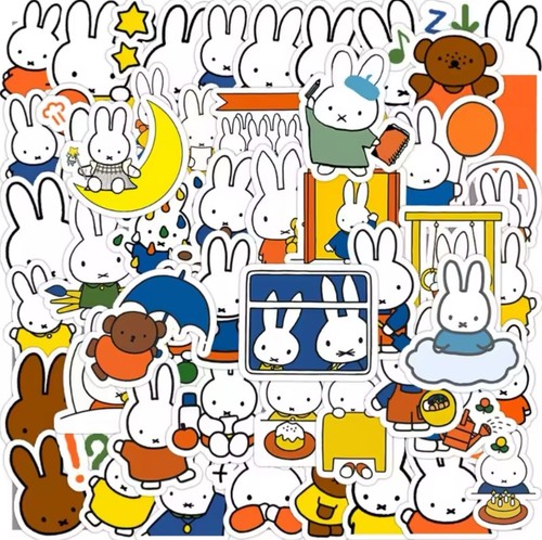 New 60pcs New Miffy Cartoon Stickers Waterproof Notebook Stationery Sticker - Picture 2 of 6
