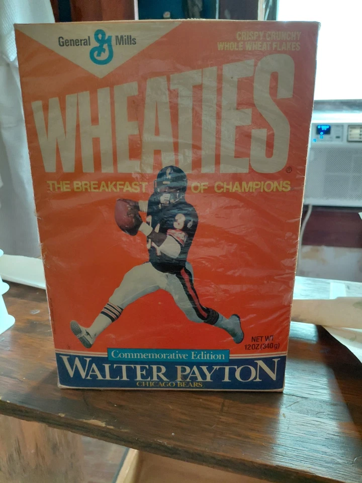 Walter Payton 1988 edición conmemorativa raro sin abrir sellado Chicago Bears Wheaties Foto 3 de 3