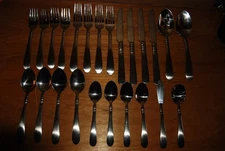 24 Piece Cuisinart SATIN AMERICANA 18/10 Stainless Flatware Set for 4 + Serving