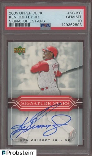 2005 Upper Deck Signature Stars Ken Griffey Jr HOF ON CARD AUTO PSA 10 POP 2