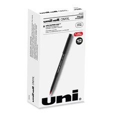 uni-ball 60042 Extra-Fine 0.5 mm Roller Ball Pen - Black/Red Barrel (1-DZ) New