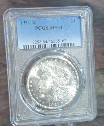 1921-D Morgan Silver Dollar, PCGS MS 64