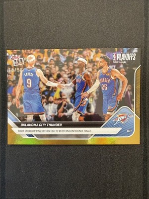 Oklahoma City Thunder Sweep Lakers 2025-26 NBA Topps NOW Card 308 Gold Foil /50