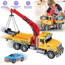 Tow Truck Crane Toy With Lights Sound Effects Gift Collectible for Outdoor Play