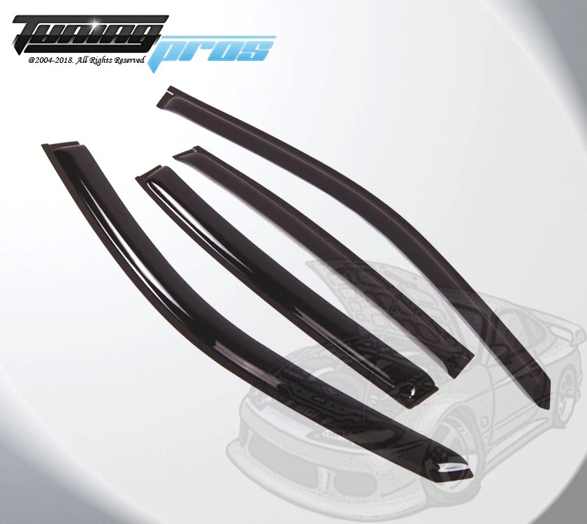 Dark Smoke Rain Visor Deflector 4pcs Out-Channel For Buick Park Avenue 1997-05 - Image 2 of 3