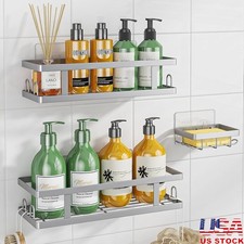 3 Pack Shower Organizer Caddy Set Rustproof Waterproof W/ Strong Adhesive Hooks
