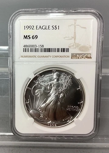 1992 American Silver Eagle - NGC - MS 69