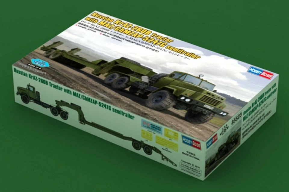 Hobby Boss RUSSIAN KRAZ-260B TRACTOR WITH MAZ/CHMZAP-5247G SEMITRAILER - 1/35 - Immagine 2 di 2