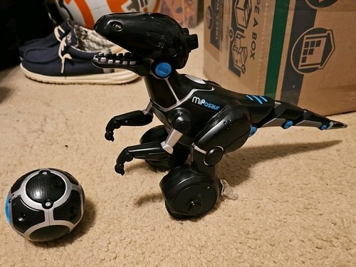 Wowwee Miposaurio Negro y Azul con Pelota Probada Funciona - Imagen 1 de 5