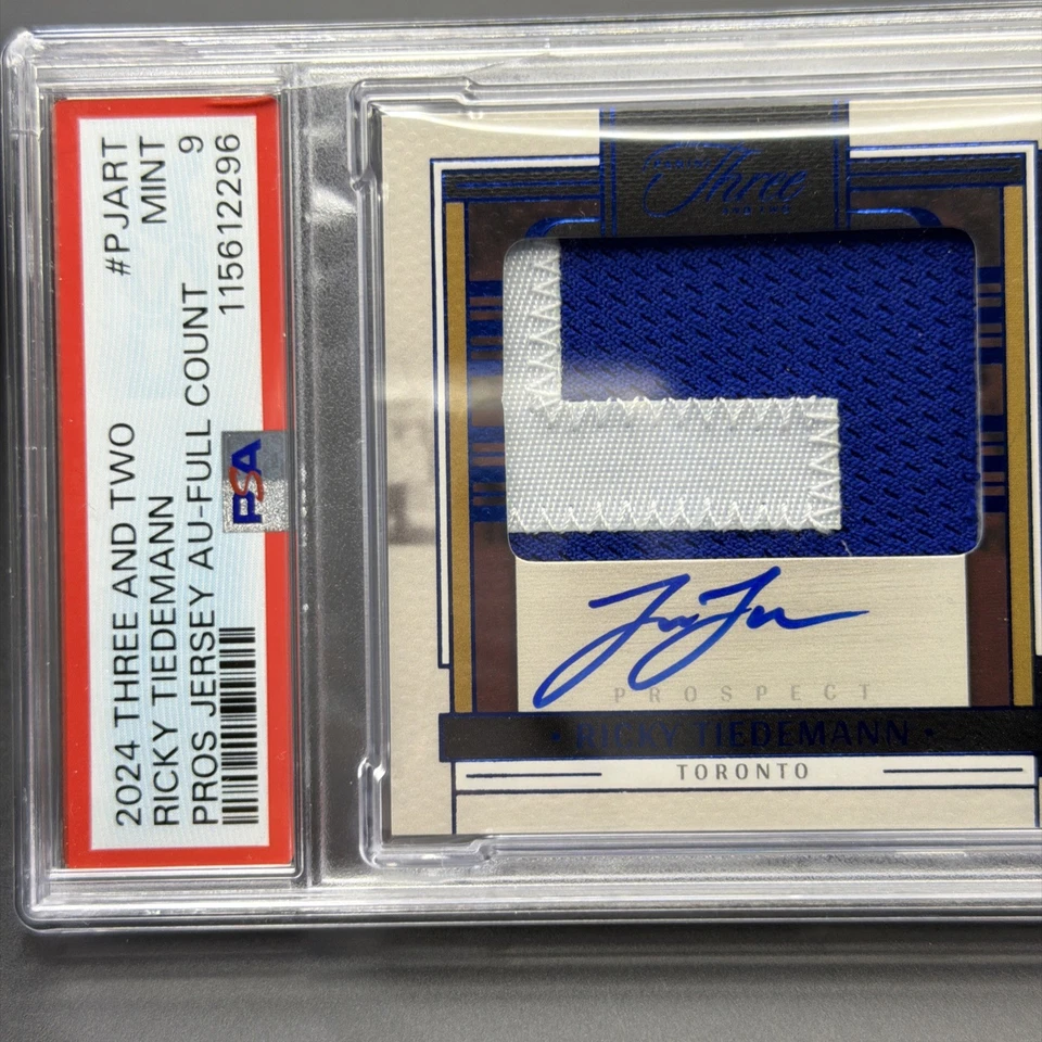Ricky Tiedemann 2024 Panini Three and Two Full Count Prospect Jersey Auto 04/32 - Image 4 of 4