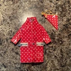 Vintage Barbie Francie #1255 Polka Dots Raindrops Rain Coat Scarf Hat