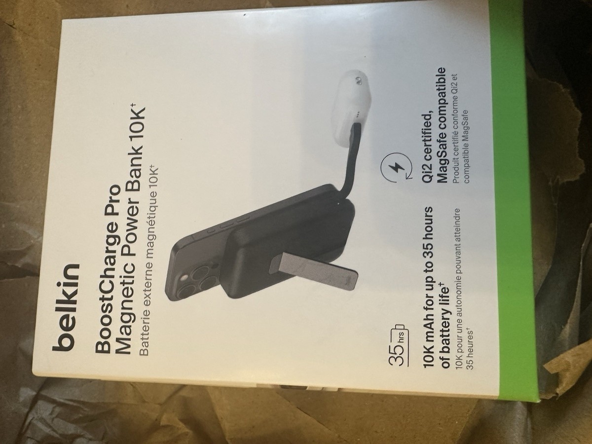 Chargeur Portable Magnétique De 10000 MAh BoostCharge Pro De Belkin Avec Chargeur Qi2 De 15 W Et Cable Noir