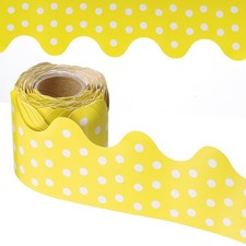 Dots Bulletin Board Border, 33 Feet Poster Chalkboard Cork, Yellow
