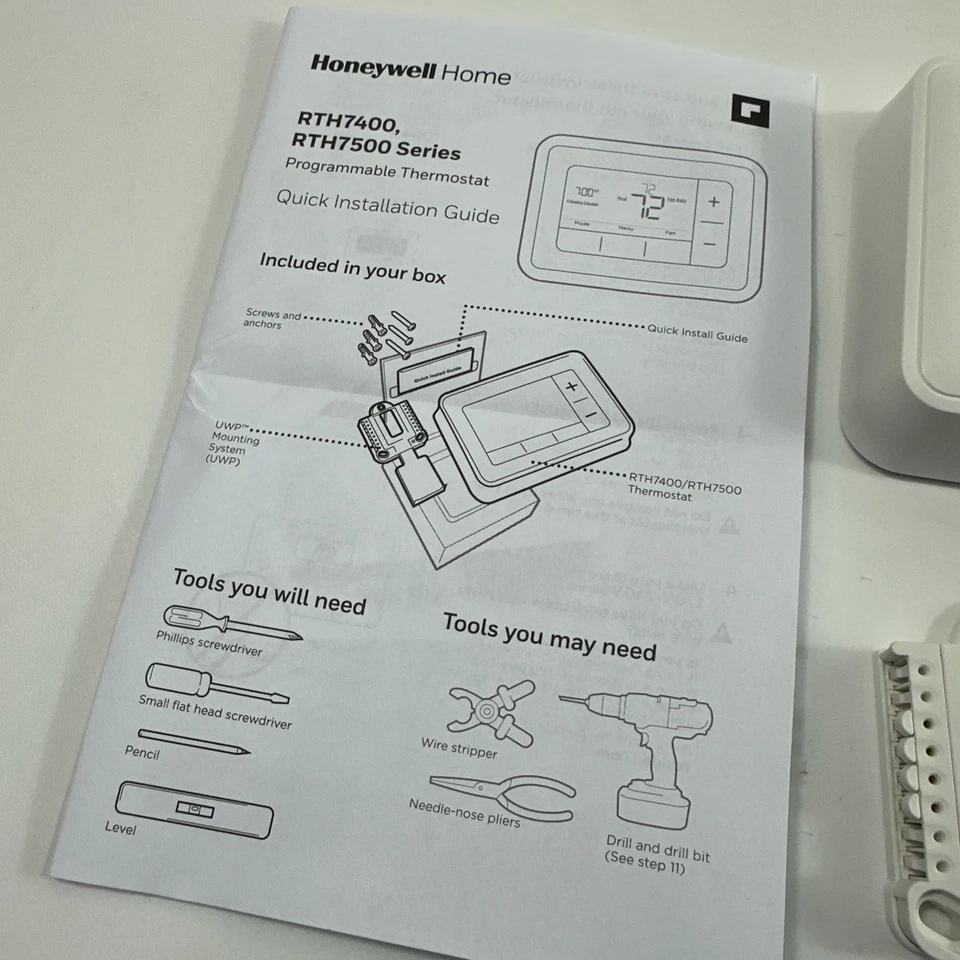 Honeywell Home RTH7560E T5 Programmable Thermostat 7-Day White - Image 3 of 4