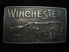 QJ15169 VINTAGE 1970s  WINCHESTER REPEATING ARMS  BRASSTONE BELT BUCKLE
