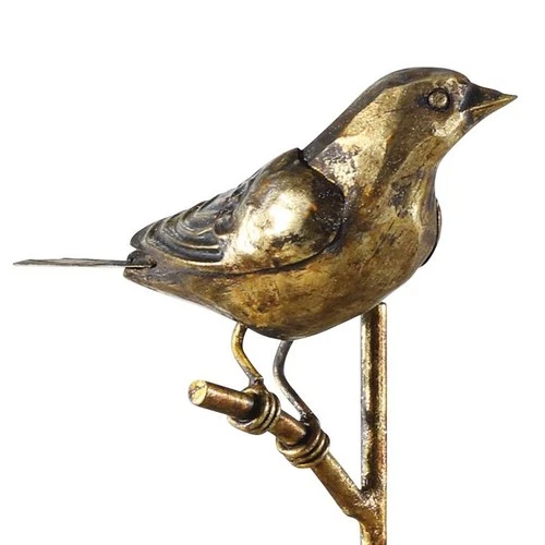 Uttermost Passerines 13" Antique Gold Leaf Bird Figurines Set of 2 - Picture 3 of 3