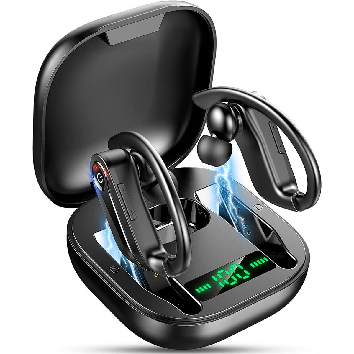 Auriculaires Bluetooth Cuffies Sans Fil Rechargeables Avec Étui Type C