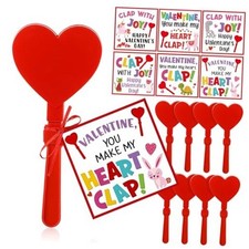 Gemscream 24 Set Valentines Day Gifts Include 24 Pcs Red Heart Hand Clappers