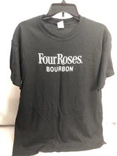 Four Roses Bourbon Black Short Sleeve S/S Shirt Size Large L 4/3