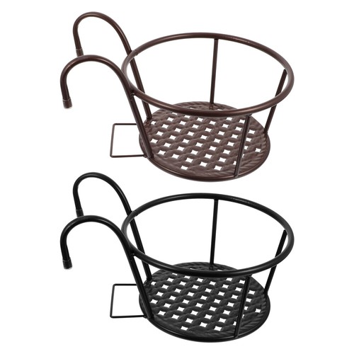 2 PCS Wall Hanging Flower Stand Deck Railing Container Holder Balcony Rack - Picture 12 of 12