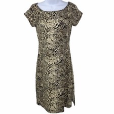 Vintage 90s Snakeskin Print Dress Womens Size S Cut Out Back
