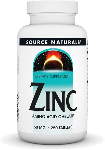 Source Naturals Zinc 50 mg 250 Tablets Dairy-Free, Egg-Free, Fragrance-Free
