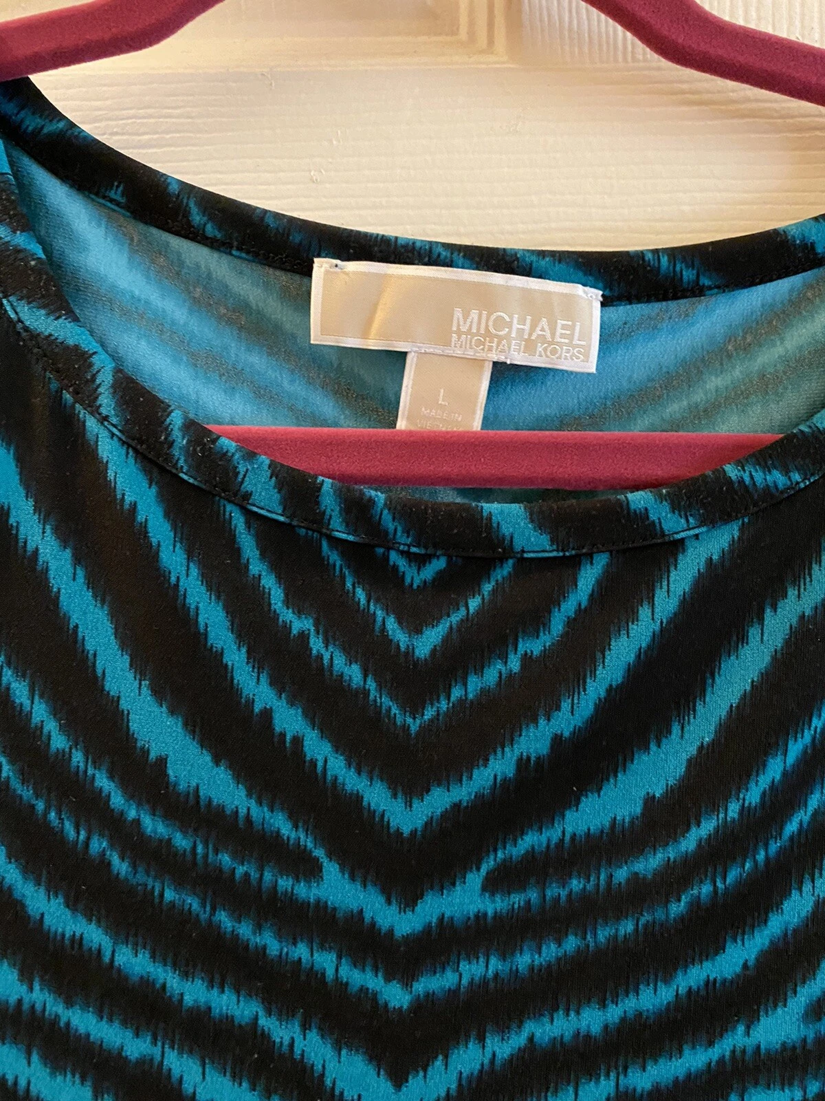 Abito donna Michael Kors tubino blu stampa animalier nuovo L large