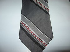 TIE Necktie 55 x 3 Gray Red Black Stripe KETCH  12588 