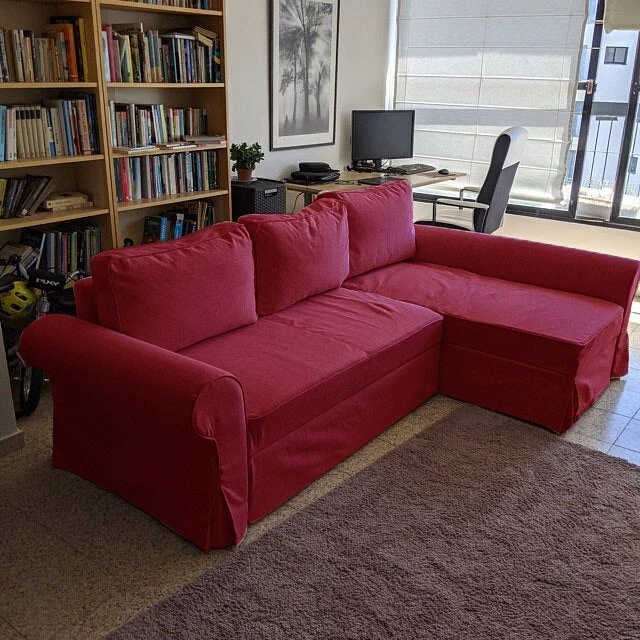 BACKABRO IKEA Sofa Bed with Chaise Longue Cover Swiss Linen