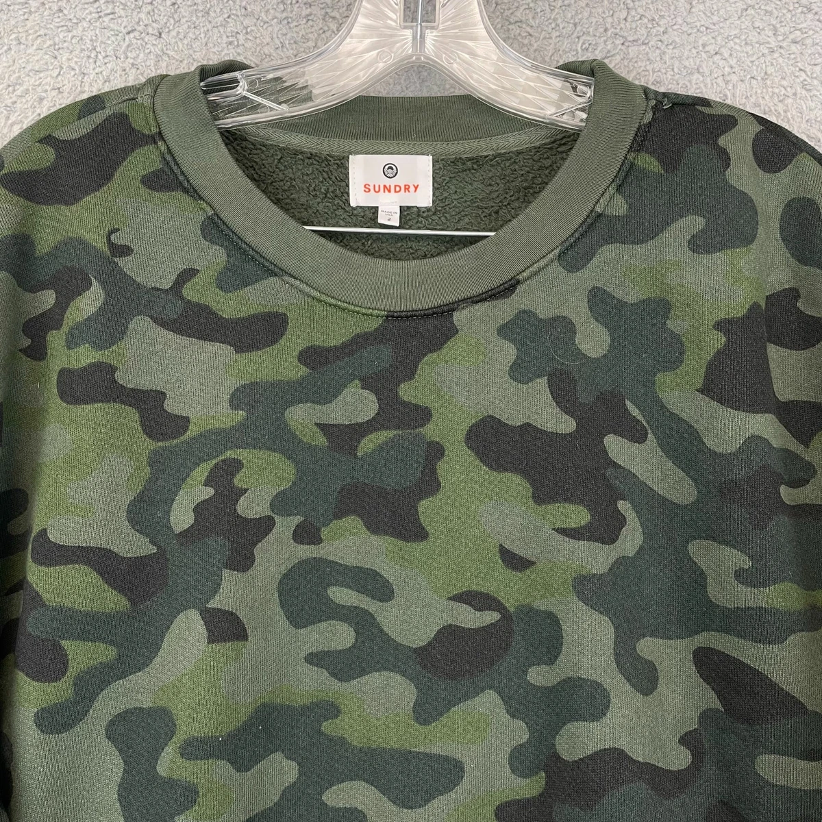 Sundry Camo Trapeze Pullover Sweatshirt size 2 Crew Neck eBay