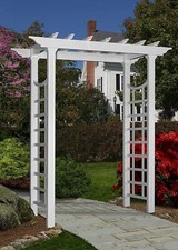VITA WESTHAVEN Arbor Decorative Vinyl Garden Patio Arch Wedding Trellis Lattice