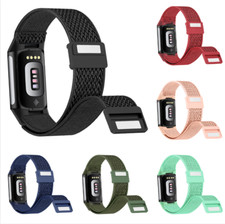 Magnetic Nylon Woven Elastic Watch Strap Wristband For Fitbit Charge 6/5/4/3/2