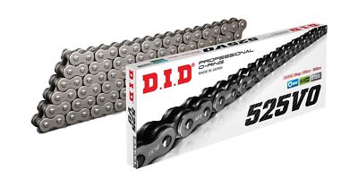 DID (525VO-122) Steel 122 Link Professional V Series O-Ring Chain with Connec...