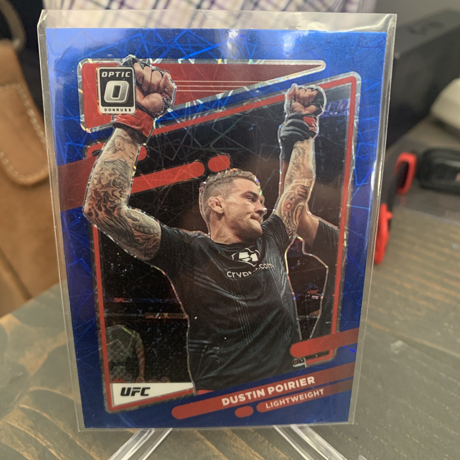 2022 Panini Donruss Optic Blue Velocity Prizm Dustin Poirier UFC #2